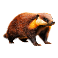 Realistic depiction of a badger in a natural setting, detailed fur png