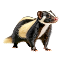 Adorable Badger with Striking Black and White Fur Standing Proudly png