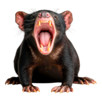 Fierce Tasmanian Devil with Open Mouth and Sharp Teeth Display png