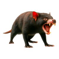 Cartoon Tasmanian Devil Character with Open Mouth and Sharp Teeth png
