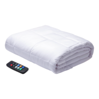 Cozy White Comforter with Control Remote for Temperature Settings png