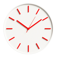Modern Minimalist Wall Clock with Red Accents and Simple Design png