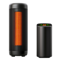 Modern Electric Heater with Digital Display and Realistic Heat Element png