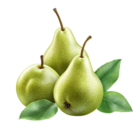 Whole Green Pears Isolated png