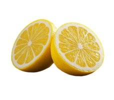 Ripe Yellow Lemon Split in Half for Display png