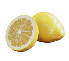 Yellow Lemon Split in Half with Seeds and Pulp png
