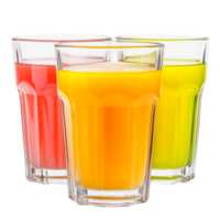 Multiple Fruit Juice Glasses Ready to Serve png