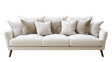 Sofa with Decorative Pillows Piled Up for Style png
