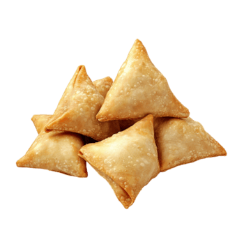 un pila de recién frito Samosas para bocadillo hora png