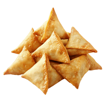 un pila de hecho en casa Samosas Fresco desde el freidora png