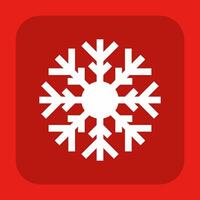 Snowflake icon on red background vector