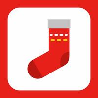 A red sock with a red ribbon on it vector