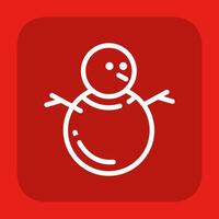 A snowman icon on a red background vector