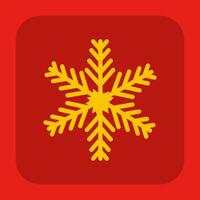 A snowflake icon on a red background vector