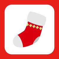 A red sock with stars on it vector