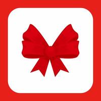 Red bow icon on a red background vector