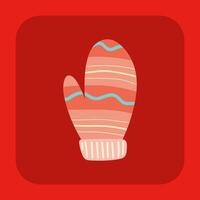 A red mitten on a red background vector