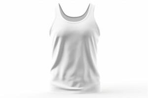 White tank top mock up on white background photo