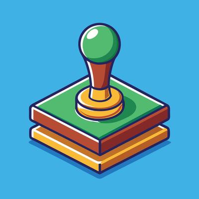 Cartoon Illustration of an Ink Stamp Icon for Business Purposes