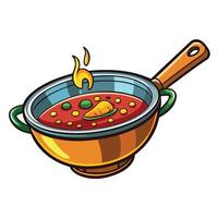 Floating Cartoon Icon Illustration of a Stewpan Cooking Utensil vector