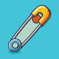 Colorful Safety Pin Floating in the Air with a Happy Expression vector