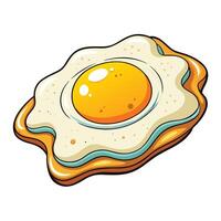 Cartoon Illustration of a Floating Fried Egg with Runny Yolk vector