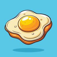 Cartoon Illustration of a Fried Egg Floating in the Air vector