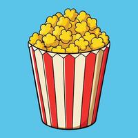 Animated Cartoon Popcorn Floating in Mid-Air, Isolated on Transparent Background vector