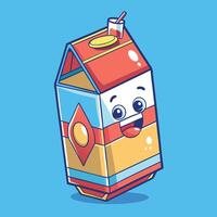 Cartoon Icon of Milk Floating in Box with Liquid Splashes vector