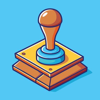 Cartoon Icon of an Ink Stamp for Businesses