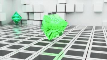 único sem fim ciclo do a abstrato verde cristal padronizar para visual experiências video