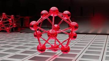 Dynamic red structure creating endless patterns for immersive music experiences video