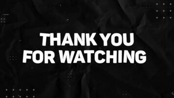 Thank You For Watching typewriter animation, perfect for ending scene, animated stop motion with texture background video