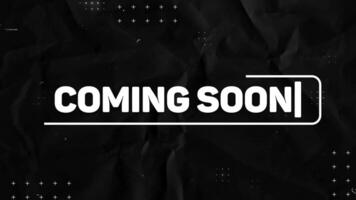 Coming Soon typewriter animation, perfect for promotion upcoming, animated stop motion with texture background video