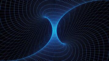 Wired gravity Bent Space time hole. Warped Grid wormhole throat Dimensional Relativity motion graphics video