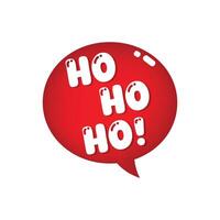 Ho ho ho text in red bubble isolated on white background vector