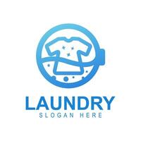 Creative laundry service logo design template. vector