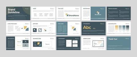 Creative brand guidelines template or guide layout design vector