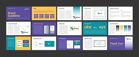 Modern brand guidelines template or brand guide layout design vector