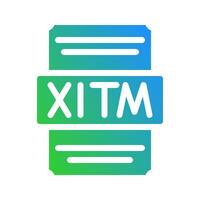 Xltm iconic design with gradient color effects for spreadsheet files vector