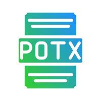 Potx contemporary design with gradient elements for spreadsheet document files. vector