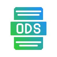 Ods spreadsheet file symbol icon in minimalist gradient style. Suitable for website, UI and mobile app. vector