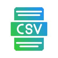 Csv spreadsheet icon with modern color gradient fill. Suitable for website, UI and mobile app. vector