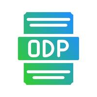 Odp spreadsheet file icon with elegant color gradient transition. Suitable for website, UI and mobile app. vector