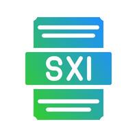 Sxi modern icon with gradient color transition for spreadsheet document files. vector