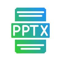 Pptx spreadsheet file design icon with clean gradient color elements. Suitable for website, UI and mobile app. vector