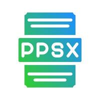Ppsx spreadsheet document symbol with stylish gradient color effect vector