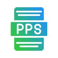 Pps gradient icons to represent spreadsheet files with a modern aesthetic. vector