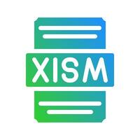 Xlsm minimalist symbol with gradient elements for spreadsheet document files. vector