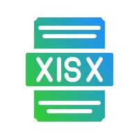 Xlsx elegant gradient icon for spreadsheet file representation. vector